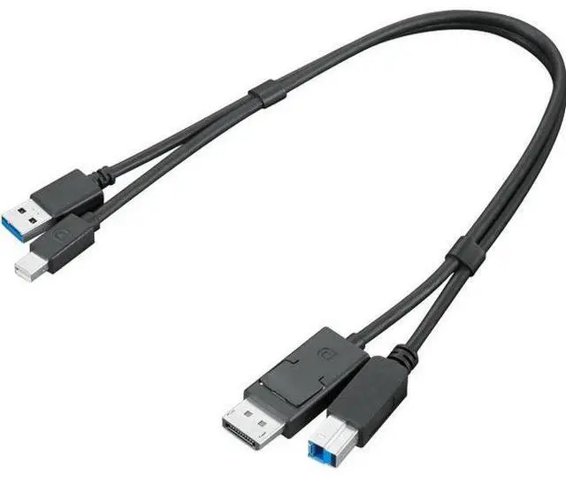 Alt view image 2 of 2 - Lenovo ThinkStation mDP + USB-A 3.0 to DP + USB-B 3.0 Dual Head Cable