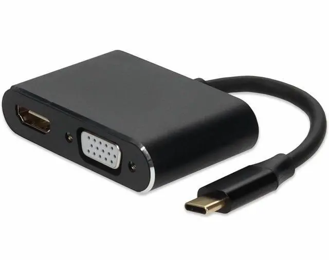 Alt view image 3 of 4 - AddOn 8in USB-C Male to HDMI 4K VGA Female Hub with Aluminum Housing