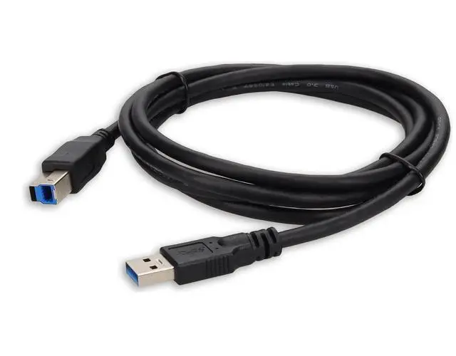 Alt view image 2 of 3 - AddOn 1ft USB A 3.0 Male to USB B 3.0 Male Black Cable