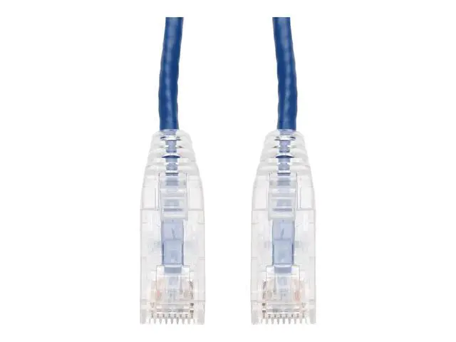 Alt view image 2 of 2 - AddOn 4ft Blue CAT 6A Slim PVC Ethernet Cable Snagless Clear-Claw RJ-45 M/M