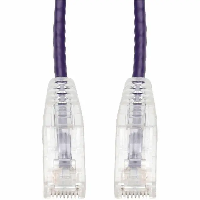 Alt view image 3 of 3 - AddOn 14ft Purple CAT6 Slim PVC Ethernet Cable Snagless Clear-Claw RJ-45 M/M CAT 6
