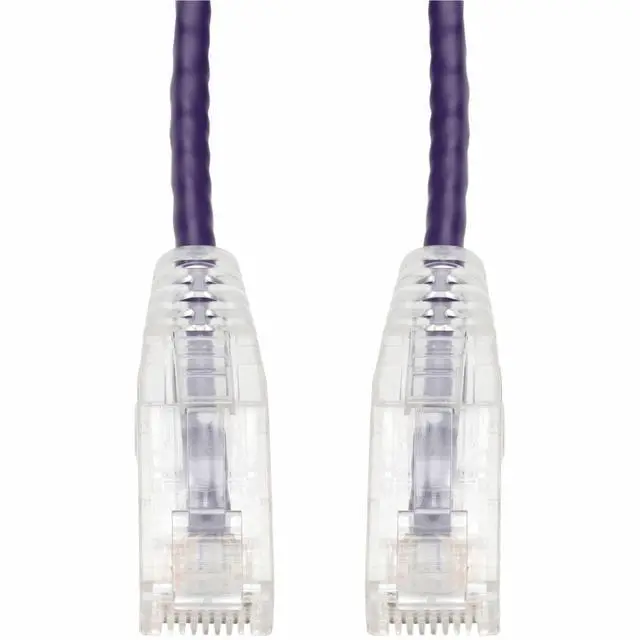 Alt view image 3 of 3 - AddOn 6ft Purple CAT6 Slim PVC Ethernet Cable Snagless Clear-Claw RJ-45 M/M CAT 6