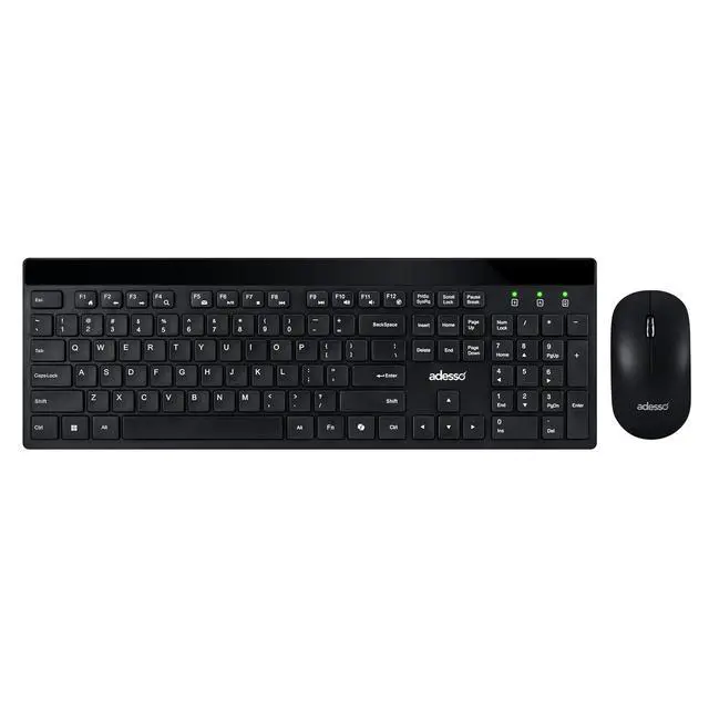 Alt view image 16 of 16 - Adesso WKB-1400CB Wireless Keyboard and Mouse Combo with CoPilot AI Hotkey, 2.4GHz Low Profile Quiet Switches, 104 Key Full Size, 12 Multimedia Hotkeys, for Windows 11 10 MacOS, Black