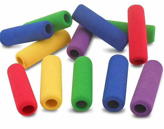 Alt view image 3 of 3 - The Pencil Grip The Classics Soft Foam Pencil Grips, Ergonomic Writing Aid For Lefties And Righties, 1.5 Inch Long, Assorted Colors, 12 Count - TPG-16412