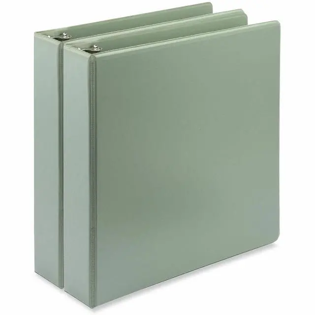 Alt view image 7 of 7 - Earth's Choice Plant Based BOHO D-Ring View Binders 1.5" Capacity 11 x 8.5 Sage 2/Pack U69542