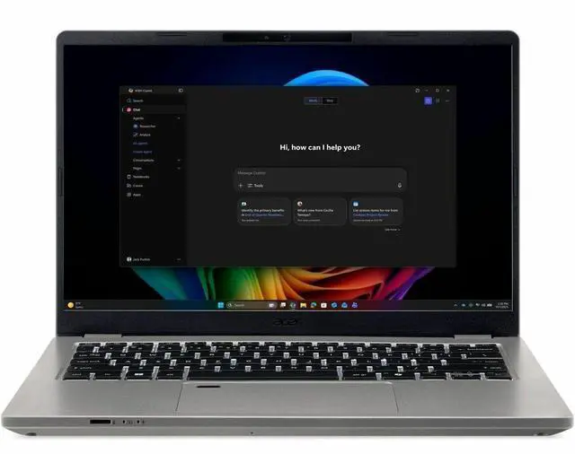 Alt view image 8 of 15 - Acer TravelMate P4 14 AI TMP414-56-784R 14" Clamshell Copilot+ PC Notebook - Intel Core Ultra 7 355 - 16 GB - 512 GB PCI Express NVMe 4.0 SSD - Windows 11 Pro - Webcam - Wi-Fi 7 - NX.BS8AA.003