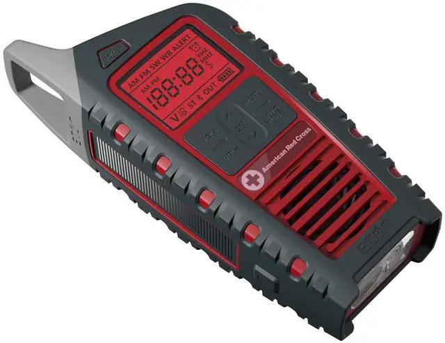 Alt view image 8 of 8 - Eton Odyssey Multi-Powered All-Band Bluetooth Emergency Radio with RDS, Red