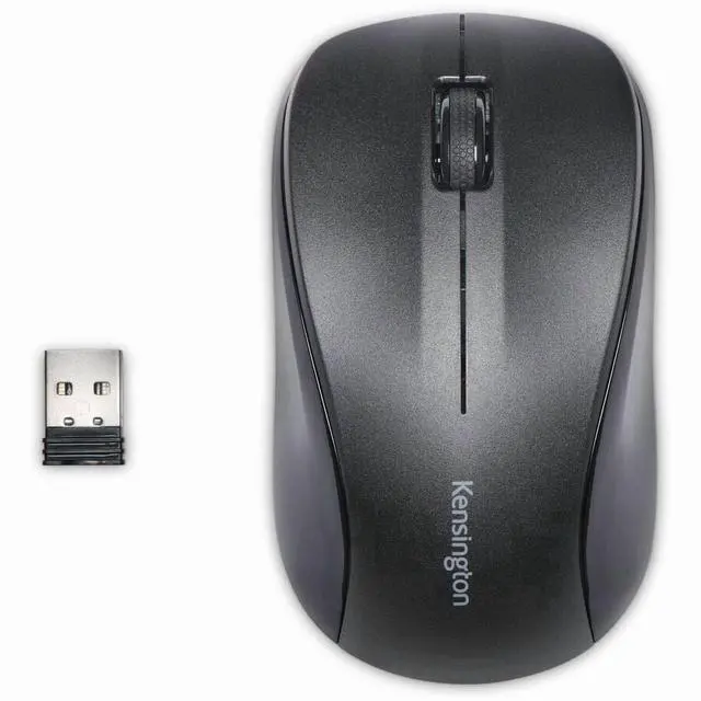 Alt view image 8 of 8 - Kensington ValuMouse - Wireless - PC, Mac - Optical - Wireless - Radio Frequency - 2.40 GHz - Black - USB - 1000 dpi - Scroll Wheel - 3 Button(s) - Medium/Large Hand/Palm Size - Symmetrical