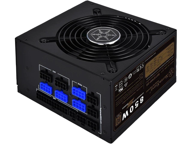 Alt view image 9 of 9 - 850W, ATX, single +12V rails with 70.9A output, Silent 120mmFan with 18dBA, efficiency 80Plus Gold certification, fully modular cable, 140mm depth, 6x8/6pin PCI-E.