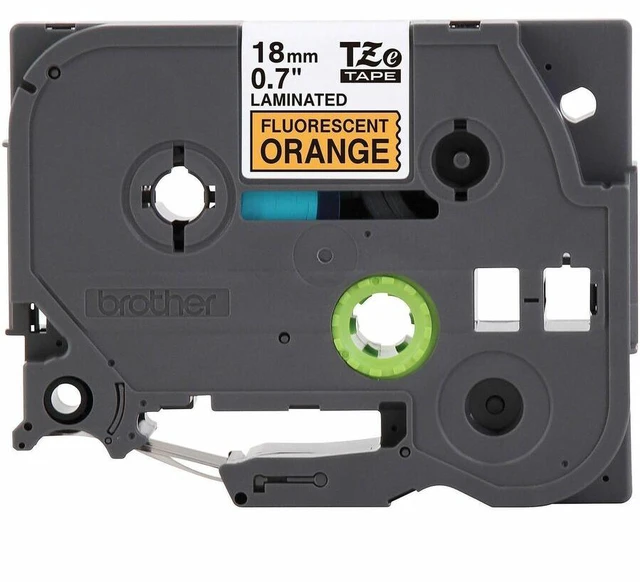 Alt view image 8 of 8 - Brother Genuine P-touch TZeB41 BK on FLUOR ORG Label Tape Laminated 18mmX5m
