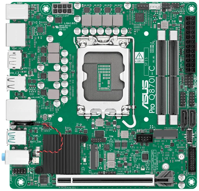 Alt view image 15 of 15 - Asus Pro Q870I-C-CSM Desktop Motherboard - Intel Q870 Chipset - Socket LGA-1851 - Mini ITX - Core Ultra Processor - 2x Memory Slots - Gigabit Ethernet - HDMI - DisplayPort - 2x SATA - Pro Q870I-C-CSM