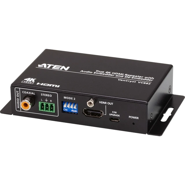 Alt view image 6 of 6 - ATEN True 4K HDMI Repeater with Audio Embedder and De-Embedder VC882