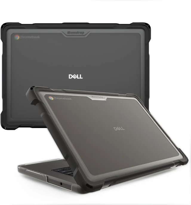 Alt view image 8 of 8 - Gumdrop SlimTech Chromebook Case - For Dell Chromebook - Textured Grip - Transparent - Bump Resistant, Drop Resistant, Scratch Resistant, Scuff Resistant - Rubber