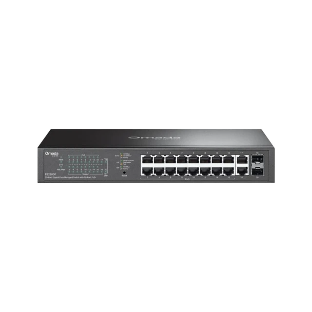 Alt view image 3 of 3 - Omada 20-Port Gigabit Easy Managed Switch with 16-Port PoE+