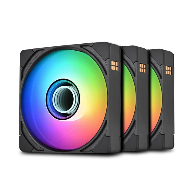 Alt view image 19 of 19 - Thermaltake CT140 EX Infinity ARGB Sync 3 Pack; Infinity Mirror Hub; 140mm x 28mm; PWM 500~1800 RPM; MagForce 2.0; 5V 3-Pin Motherboard Sync; 3-Pack; Black; CL-F242-PL14SW-A