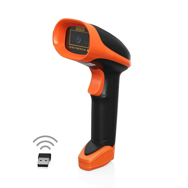 Alt view image 2 of 2 - AMBIR BR200 Wireless Barcode Scanner with 2.4Ghz with Wireless USB Dongle - Wireless Connectivity - 1D, 2D - Imager - USB - Black, Orange - IP52 - Outdoor