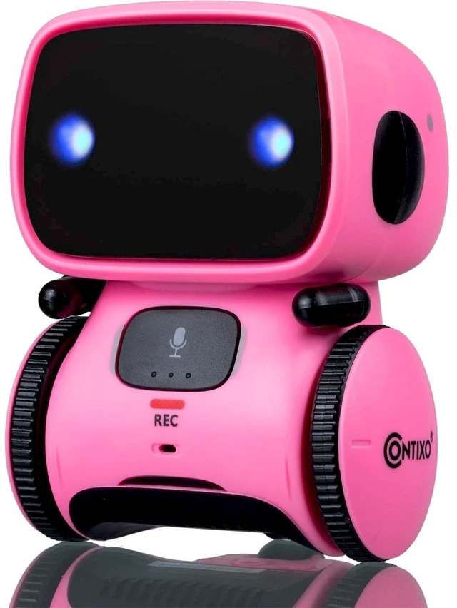 Alt view image 12 of 14 - Contixo R1 Kids Mini Talking Robot Voice Controlled, Sings & Dance, Funny for Adults & Family, Interactive Children's Toy for Boys, Girls, Infants & Toddlers (Pink)