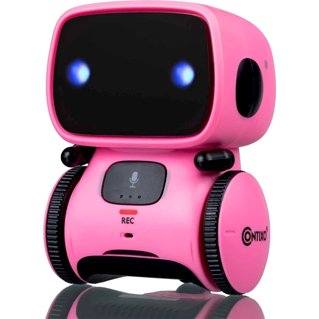 Alt view image 16 of 16 - Contixo R1 Kids Mini Talking Robot Voice Controlled, Sings & Dance, Funny for Adults & Family, Interactive Children's Toy for Boys, Girls, Infants & Toddlers (Pink)