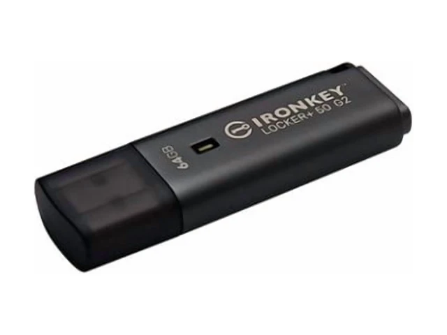 Alt view image 11 of 11 - IronKey Locker+ 50 G2 USB Flash Drive - 64 GB - USB 3.0, USB 3.1, USB 3.2 (Gen 1), USB Type A - 145 MB/s Read Speed - 115 MB/s Write Speed - 256-bit AES-XTS, 256-bit AES - TAA Compliant