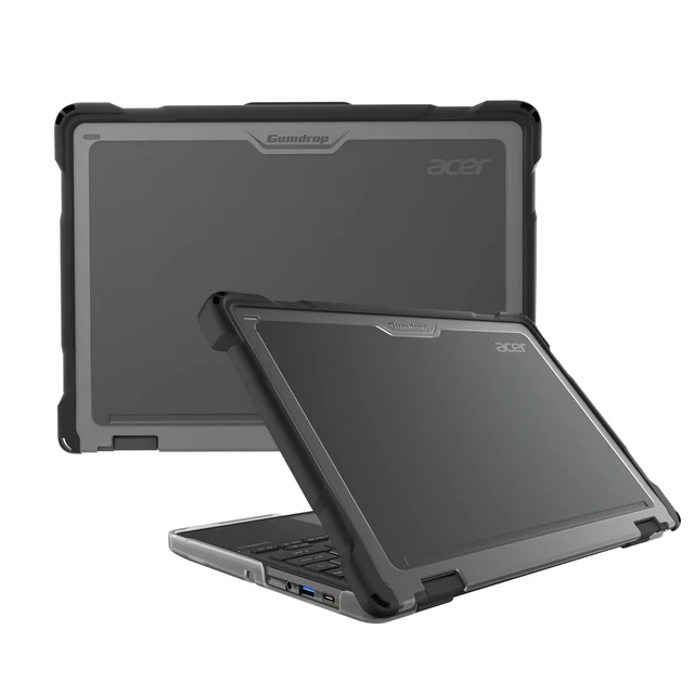 Alt view image 8 of 9 - Gumdrop SlimTech for Acer TravelMate B3 Spin 12 - For Acer Chromebook - Transparent - Bump Resistant, Drop Resistant, Shock Absorbing, Impact Resistant, Scratch Resistant - Rubber - Rugged