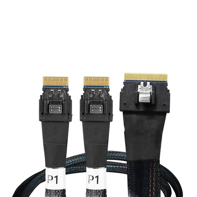Alt view image 2 of 2 - ICY DOCK SlimSAS 8i to 2xSlimSAS 4i Cable 05M