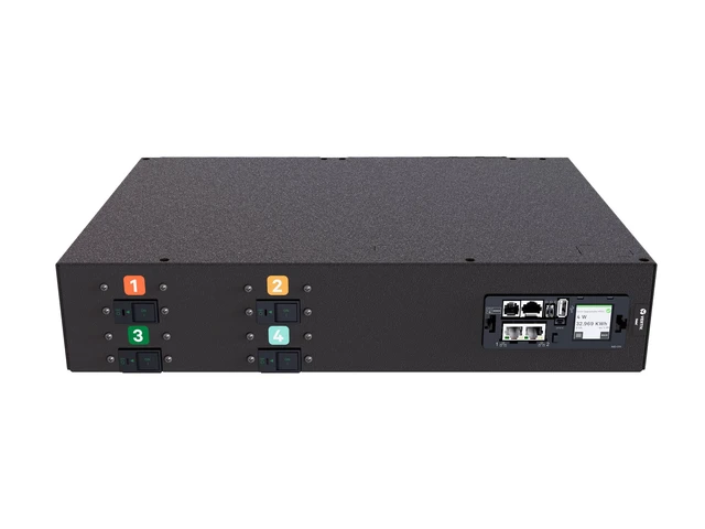 Alt view image 3 of 4 - Vertiv PowerIT VP4U62A0 Upgradeable Monitored Input Level HD rPDU, Horizontal, Single Phase, 24 Combination C13/C19 Outlets, 60/63A, 240V, 2U - Rack power distribution unit, 14.4kW, 1P+N+E (IP44), TAA