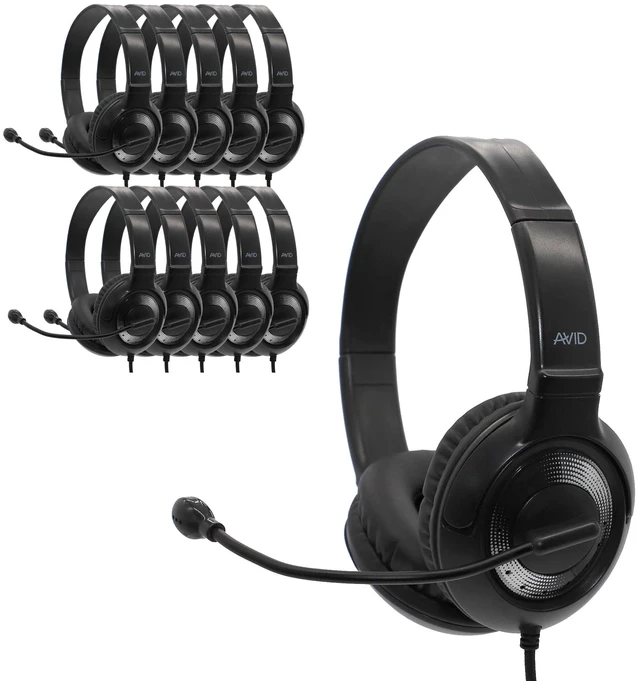 Main image of AVID AE-55 Headset - Stereo - USB Type C - Wired - 32 Ohm - 20 Hz to 20 kHz - Over-the-head, On-ear - Binaural - Circumaural - 6 ft Cable - Noise Cancelling, Bi-directional Microphone - Noise Cancelin