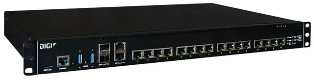 Alt view image 7 of 7 - Digi Connect EZ 16 - Serial Server, 16-port, RS-232, US Power Cord - 256 MB - Twisted Pair, Optical Fiber - 2 Total Expansion Slot(s) - 2 x Network (RJ-45) - 2 x USB - 16 x Serial Port - 10/100/1000Ba