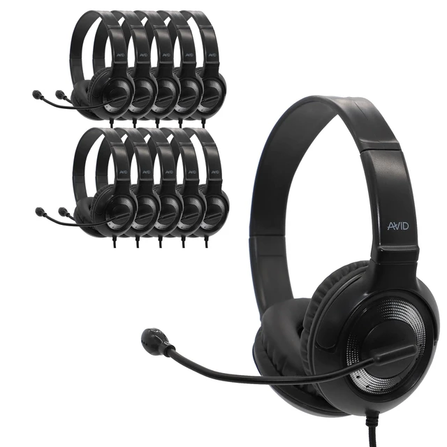 Alt view image 2 of 2 - AVID AE-55 Headset - Stereo - USB Type C - Wired - 32 Ohm - 20 Hz to 20 kHz - Over-the-head, On-ear - Binaural - Circumaural - 6 ft Cable - Noise Cancelling, Bi-directional Microphone - Noise Cancelin