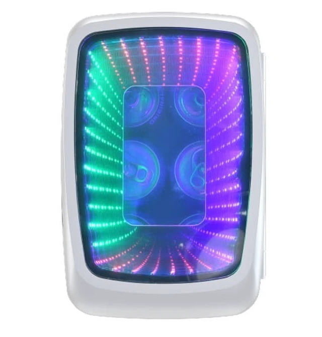 Alt view image 2 of 2 - Frigidaire 6Can Retro Gaming Lightup Portable Beverage Mini Fridge White