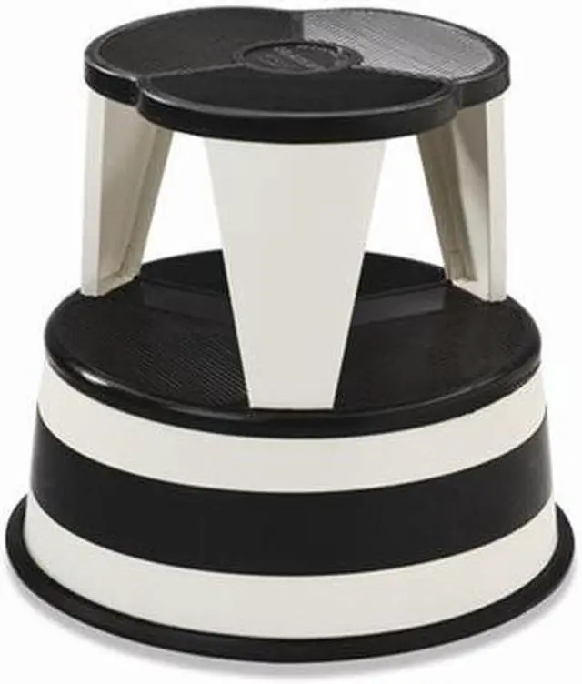 Alt view image 2 of 9 - Cramer Kik-Step Steel Step Stool 350 lb cap 16" dia. x 14 1/4h Silver 100101