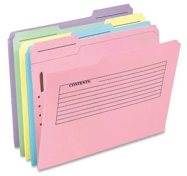 Alt view image 2 of 10 - Tops Pendaflex 45270 Printed Notes Folders with Fastener  1/3 Cut  Top Tab  Letter  Assorted  30 Pack