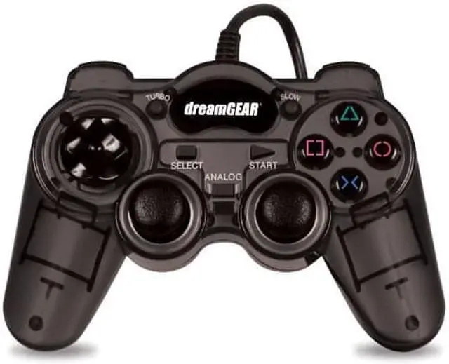 Alt view image 2 of 5 - DreamGear Dreamshock Micro wired controller for PS2. pressure sensitive buttons. slow motion and turbo features for enhanced game play. Model DGPN-511