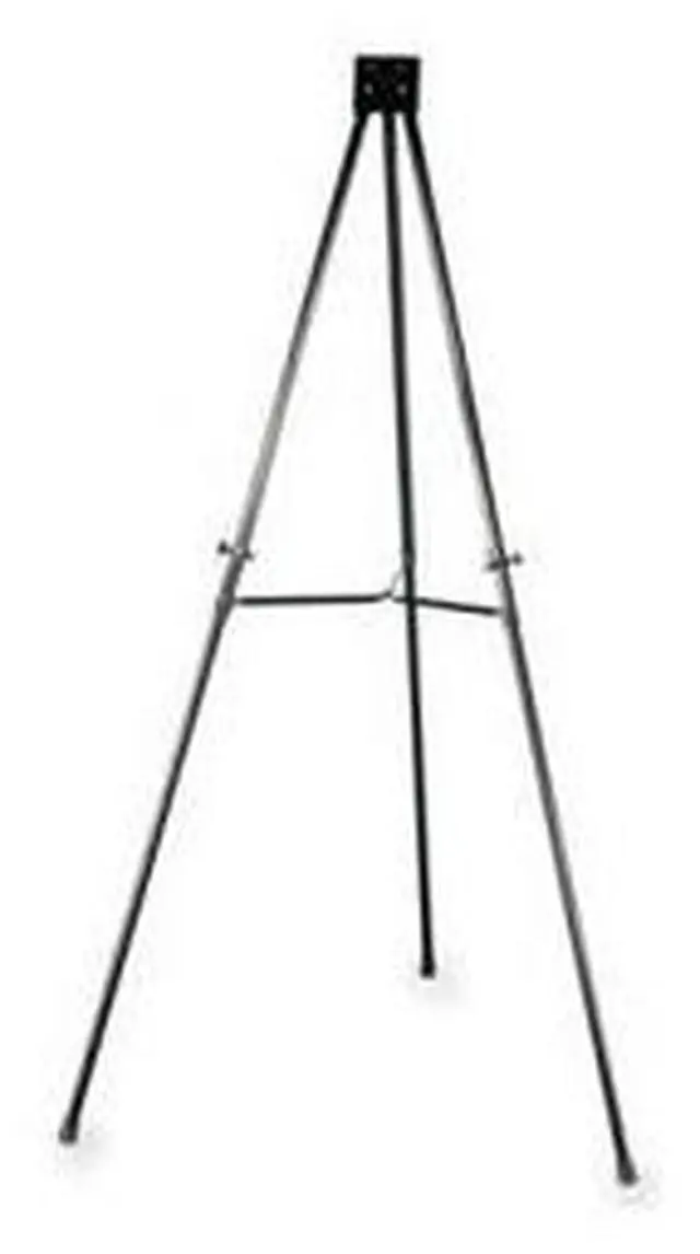 Alt view image 2 of 10 - Lorell Telescoping Aluminum Easel Adjust Legs 66" Black 75683