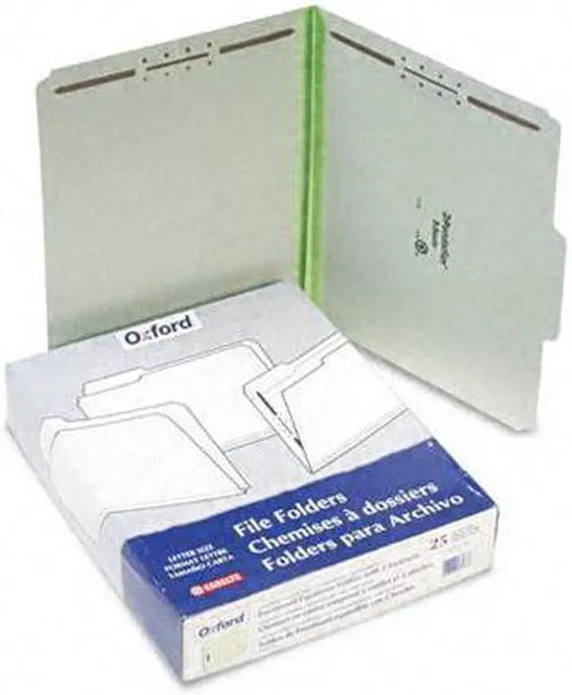 Alt view image 2 of 20 - Tops Pendaflex 17178 Pressboard Folders with two 1 in.Cap Fasteners  Letter  Green  25/box