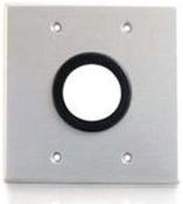 Alt view image 5 of 16 - C2g 1.5In Grommet Cable Pass Through Double Gang Wall Plate - Brushed Aluminum