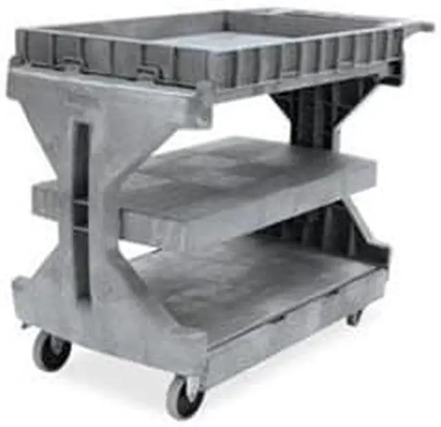 Alt view image 3 of 8 - Akro-Mils Utility Cart Foam Plastic 400 lb. Capacity 24"x45"x35" Gray 30936