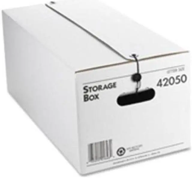 Alt view image 2 of 10 - Business Source Storage Boxes Letter 350 lbs. 12"x24"x10" 12/CT White 42050