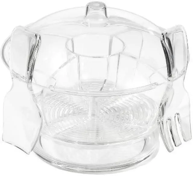 Main image of Prodyne Acrylic Cold Bowl on Ice with Serving Spoon Fork - CB3