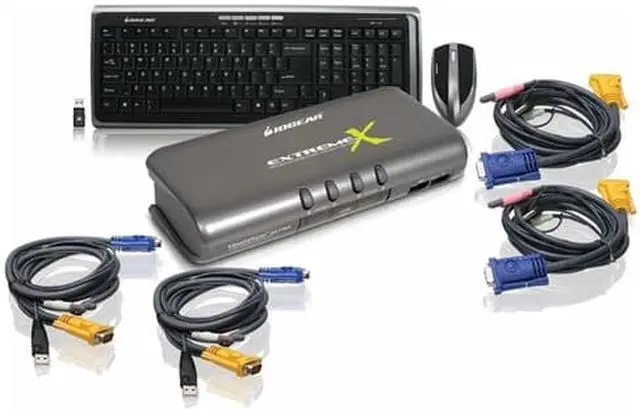 Main image of IOGEAR GCS1734-KM1 4-Port MiniView™ Extreme Multimedia KVMP Switch w/Cables