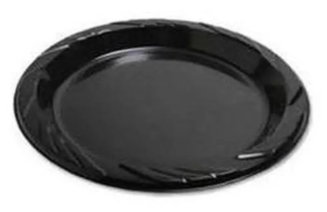 Alt view image 2 of 17 - Plastic Plates Round 9" Plate 125/PK Black