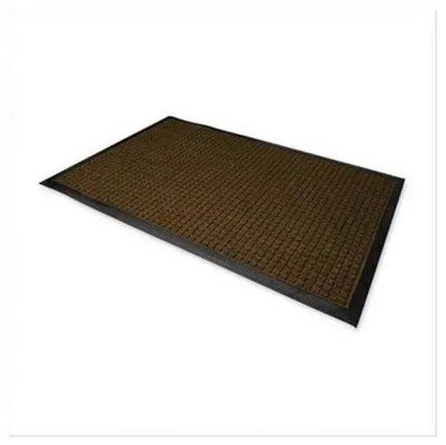 Alt view image 2 of 14 - Genuine Joe Indoor/Outdoor Mat Waterguard Rubber Back 3'x5' Brown 58842