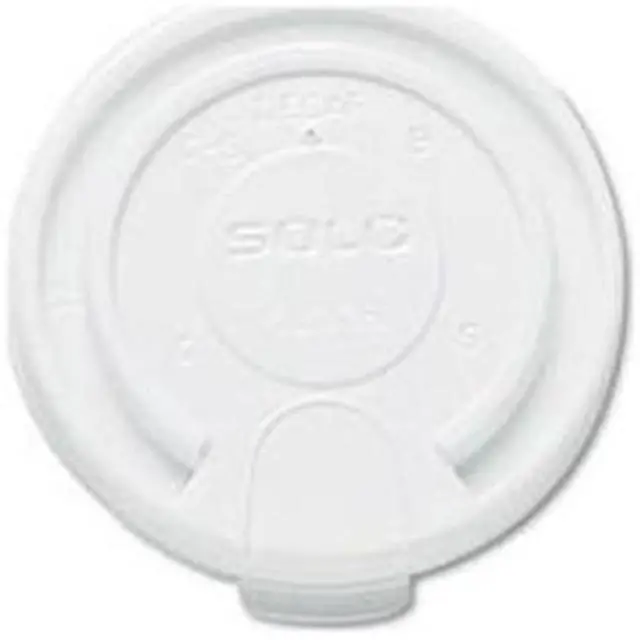 Main image of Lift Back & Lock Tab Cup Lids For Foam Cups, 16Oz, White, 1000/Carton