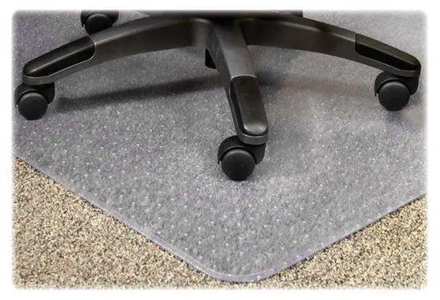 Alt view image 2 of 16 - Lorell 25754 PlushMat Chair Mat 60" Length x 46" Width x 0.13" Thickness Overall - Vinyl - Clear