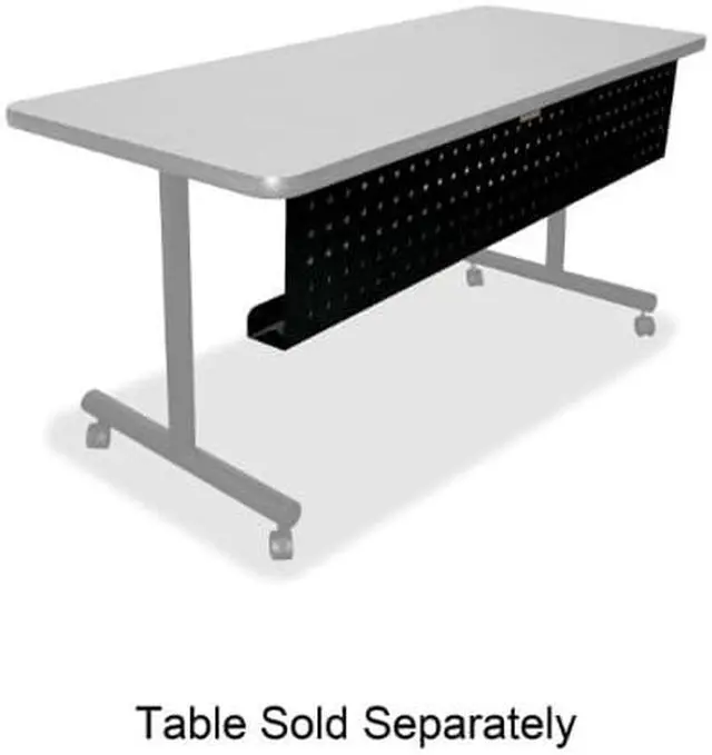 Alt view image 2 of 10 - Lorell 60684 Rectangular Training Table Modesty Panel 42" Width x 3" Depth x 10" Height - Steel - Black