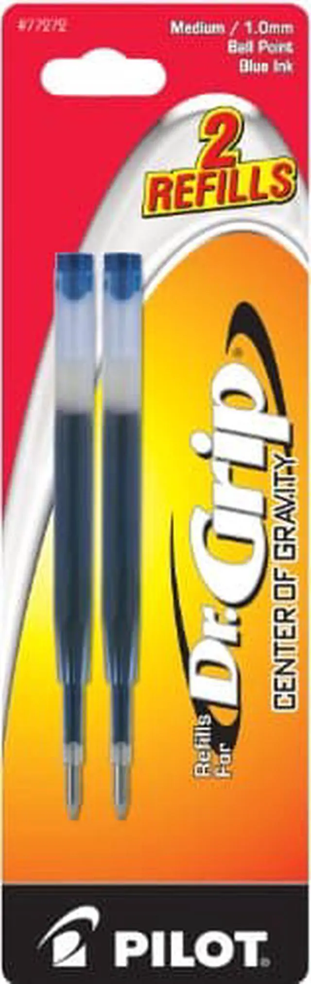 Alt view image 2 of 10 - Pilot Refill For Dr. Grip Center of Gravity Pen Med 2/PK Blue 77272
