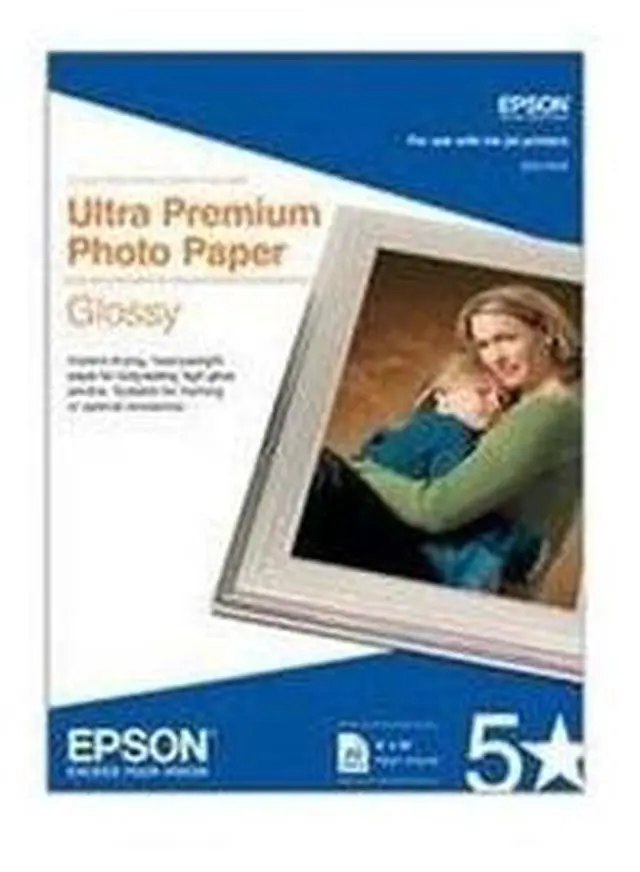 Main image of Epson Ultra Premium Photo Paper - 8" x 10" - 305g/m? - Glossy - 96 ISO Brightness - Bright White