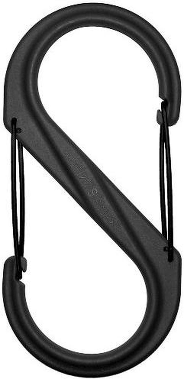 Nite Ize SBP2-03-01BG S-Biner Plastic Double-Gated Carabiner Clip, Black/Black Gates, Size #2