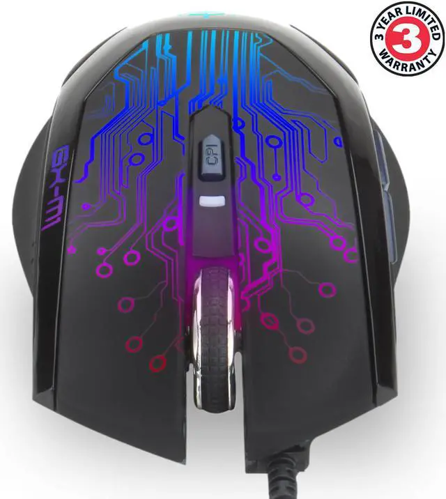 Alt view image 3 of 13 - ENHANCE GX-M1 Gaming Mouse with 3500 dpi, Optical Sensor and Color-Changing LED Lights