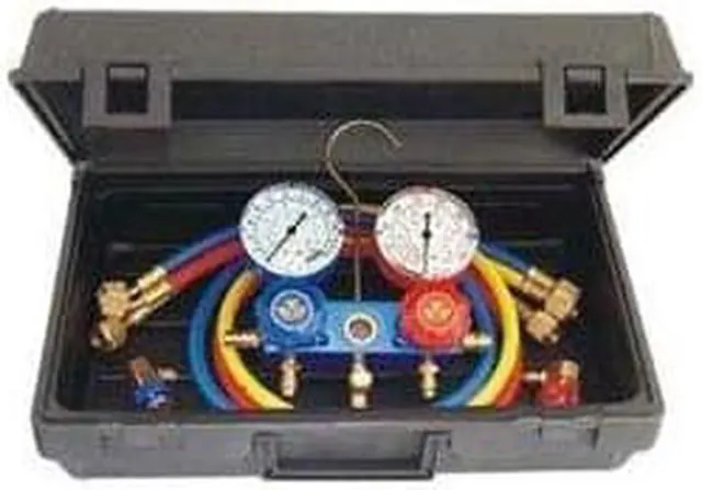 Main image of 89661PRO Aluminum 2-Way Manifold Set with 3-in-1 Side Mount Tap Valve